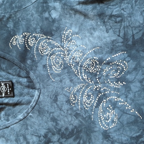 Y2K Sledge USA A New Kind Tie Dye Top Bling Made In USA Comb Cotton Large - Picture 2 of 10